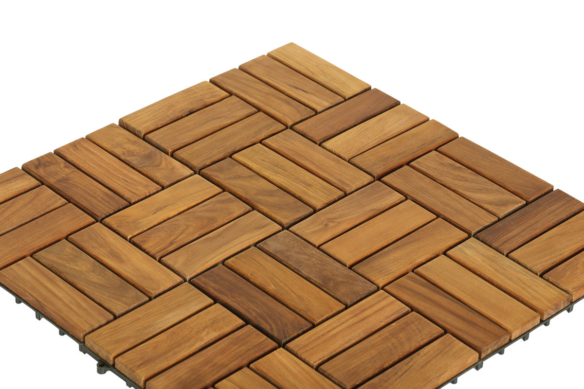 BareDecor EZFloor Wood 12" x 12" Interlocking Flooring Tile Trim in